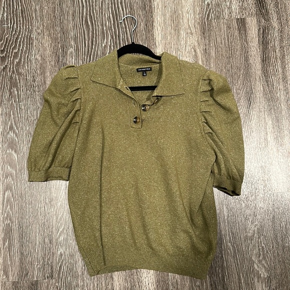 Who What Wear olive puff sleeve sweater - Picture 1 of 2
